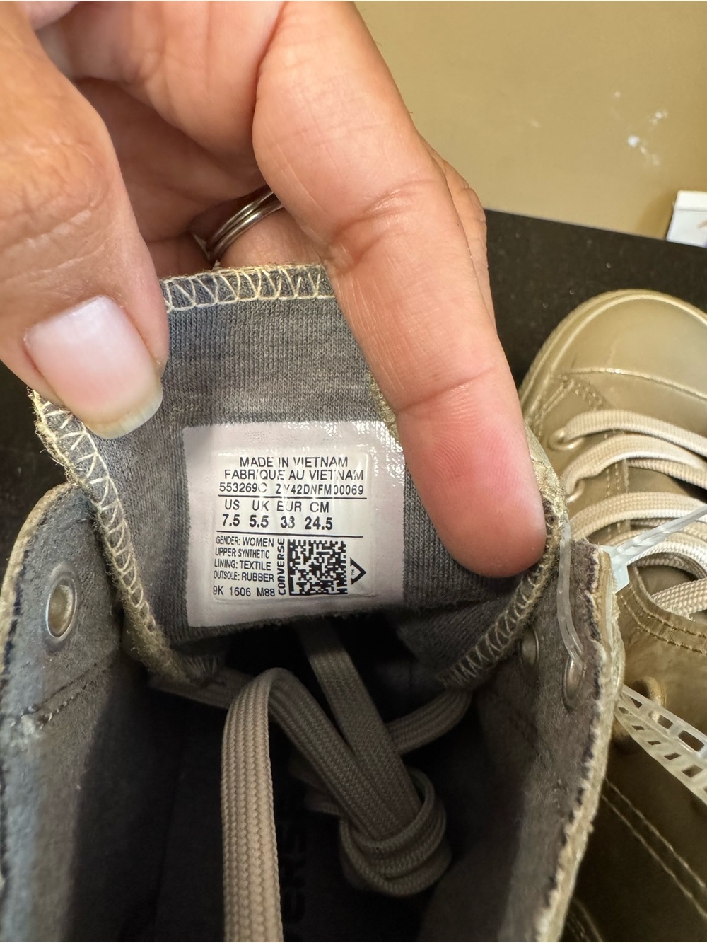 Converse Metallic Beige High-Top Sneakers - Picture 4 of 4